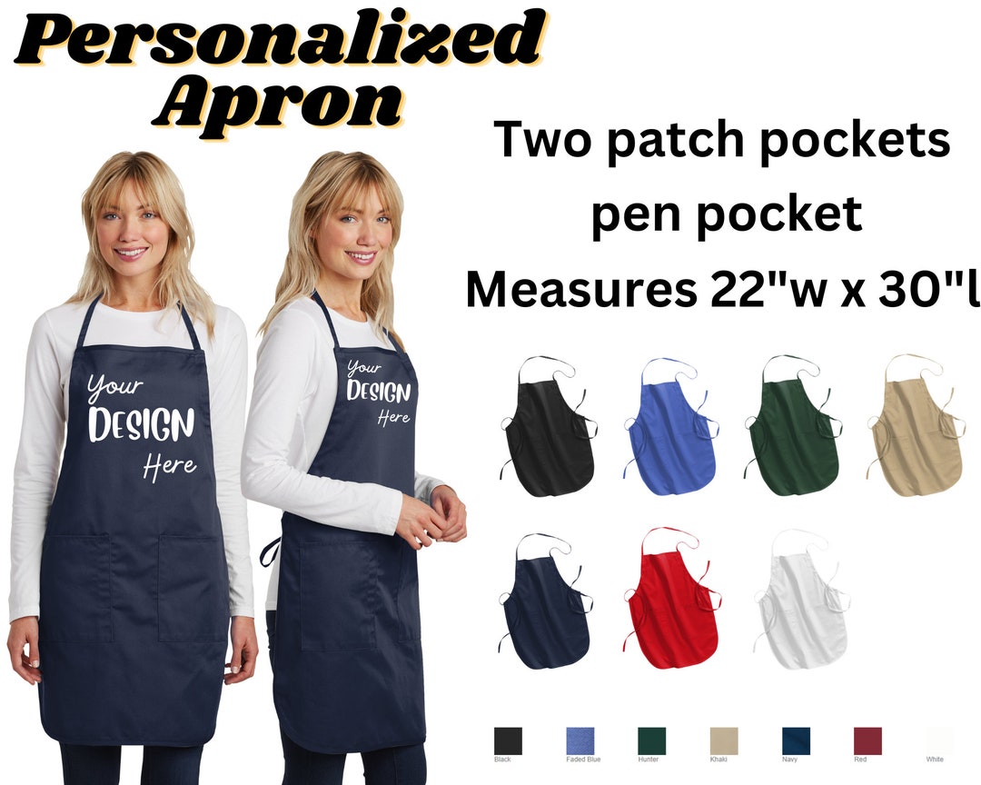 Custom Logo Apron Custom Printed Apron Custom Text Apron Etsy