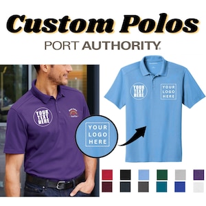 Custom Polo shirts, Add your text/logo, Personalized Polo Shirt, Business Wear, Port Authority ® EZ-Performance ™ Pique Polo. (K600)