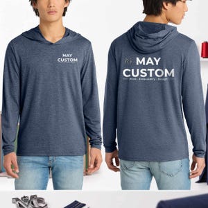 Custom Hoodies - Personalized District ® Lightweight Tri-Blend Hoodie, Custom Logo, Text, or Design, Unisex Lightweight Pullover. dm139