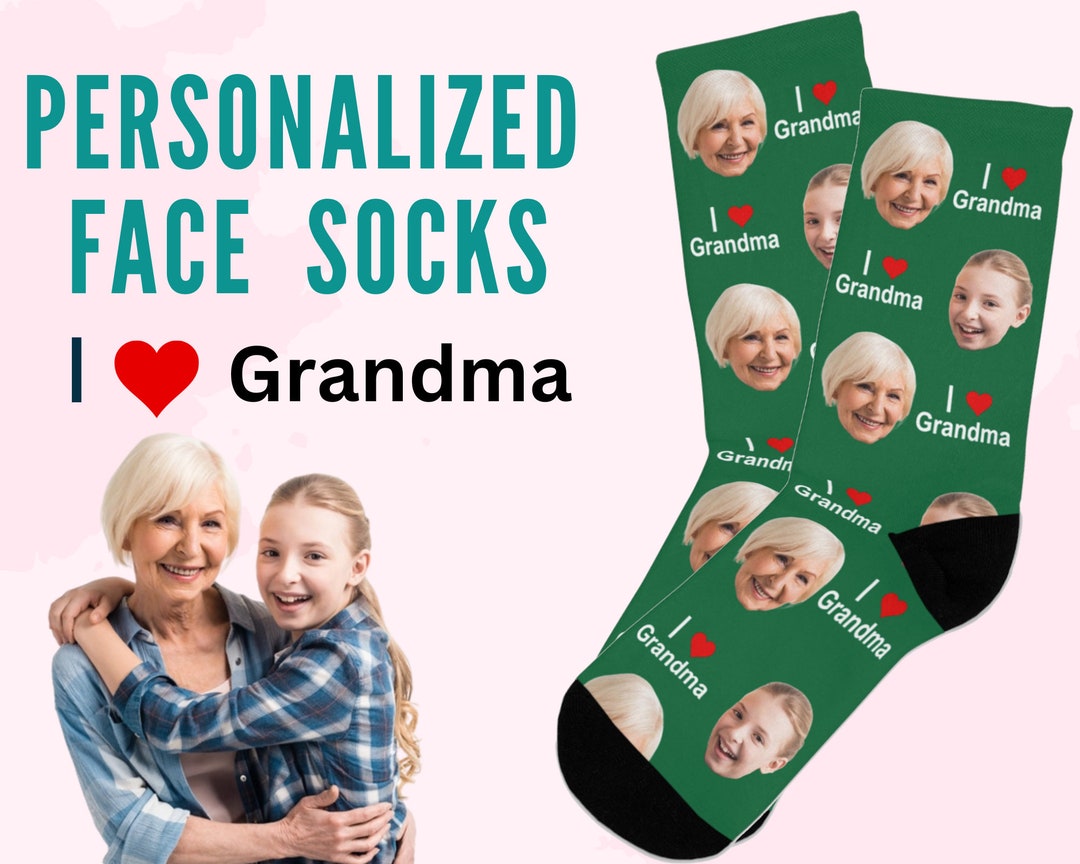 Custom Grandmother Socks, Grandma Gifts, Custom Face Socks, Grandparents Gift, Cool Gift,funny