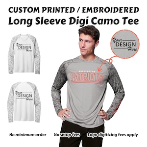 Custom Sport-Tek ® Long Sleeve Digi Camo Tee. custom your text/logo, custom long sleeve shirt, handmade gift, Boutique clothing, ST460LS