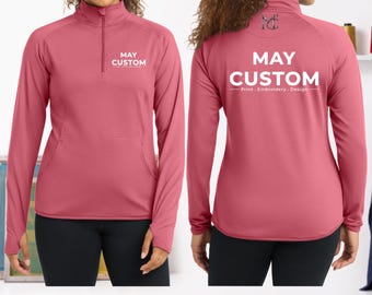 Women's Quarter Zip Polyester Pullover, Custom Team Apparel with Logo Decoration