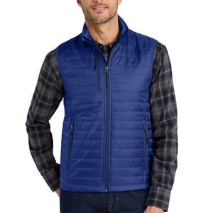Custom Logo Vest, Your Business Logo Here, Embroidered Puffy Vest for Staff, Company Uniform, Team Gift, Men's & Women's Fit. J851 afbeelding 4