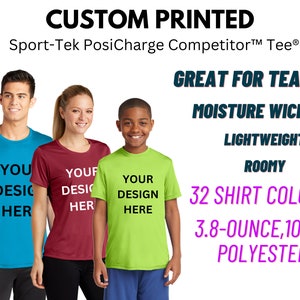 Custom Performance Dry-Fit Shirts - Company logo shirts, Personalized Team T-Shirts for youth, Men & Women, Wear Your Own Design ST350