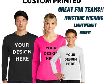 Custom Sport-Tek® Long Sleeve Shirt | Personalized dry fit Performance Tee, highly breathable, moisture-wicking team sports shirt.  ST350LS