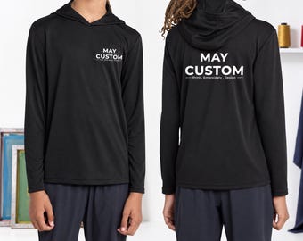 Sudadera con capucha Dry-Fit personalizada para jóvenes / Sudadera con logo de equipo, deportivo o de empresa / Diseña la tuya YST358