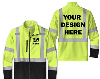 Custom CornerStone®  107 Class 3 Soft Shell Jacket. Add your text, logo. Personalized workwear, Wear your own design. Gift for him. CSJ503