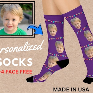 Custom Christmas Socks, Personalized Holiday Face Socks, Face On Socks, Custom Merry Christmas socks, Socks for men women, Holiday Gift