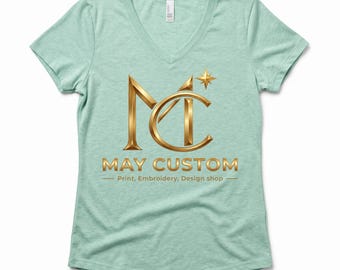 Ladies TRI blend V-Neck Shirt | Personalized Super Soft Tee | Custom Women's T-Shirt | Custom t-shirts, Unique Gift for Her | DM1350L