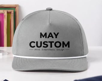 Gorra personalizada con cuerda / Gorra Comfort Colors CCRC0 / Gorra retro Snapback / Bordada de cinco paneles / Gorra lisa con cuerda / Gorra unisex para exteriores, Micro Ripstop