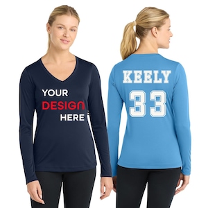 Custom Ladies Long Sleeve Shirt, Personalized DRY-FIT Performance Shirt with Your Logo, Company Shirts, Custom Team Jersey, Uniform, 353LS