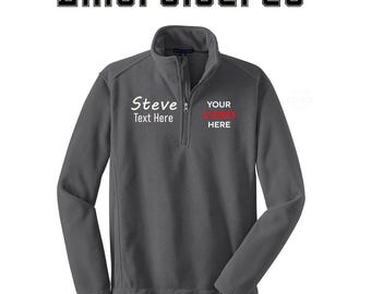 Custom Logo 1/4-Zip Pullover, Embroidered Men's Fleece, Staff Uniform, Team Jacket, Business Logo, Port Authority F218