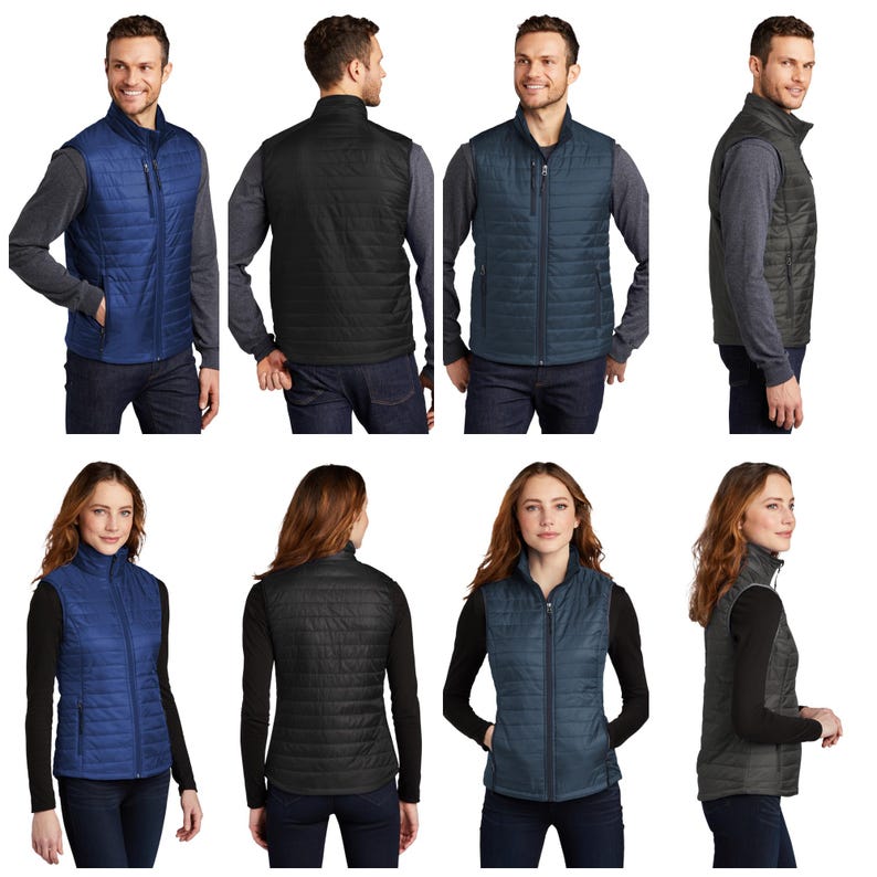 Custom Logo Vest, Your Business Logo Here, Embroidered Puffy Vest for Staff, Company Uniform, Team Gift, Men's & Women's Fit. J851 afbeelding 7