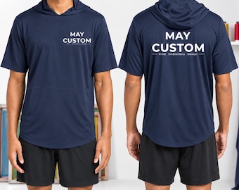 Sudadera con capucha de manga corta Sport-Tek personalizada ST445 / Camiseta deportiva con capucha / Camiseta de alto rendimiento reciclada / Sudadera con capucha para gimnasio con logotipo personalizado
