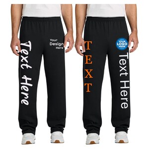 Pantalones deportivos personalizados con bolsillos, joggers personalizados para cumpleaños, logotipo y texto personalizados, pantalones cómodos para estar en casa, ropa de equipo personalizada pc78p imagen 3