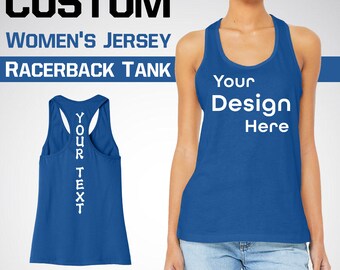 CUSTOM Racerback Tank – Personalized Women’s Jersey Sleeveless Top for Gym, Running & Casual Outfits, BELLA+CANVAS® Racerback Tank 6008