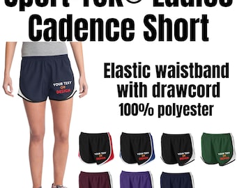 Custom Sport-Tek Ladies Cadence Short, Customized Women's Shorts, Gym clothes,, Athletic shorts, Running gear, Personalized Gift.  (LST304)