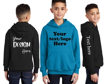 Youth Hoodie | Custom Printed Sweatshirt for Kids | Personalize with Your Design or Text | Perfect Birthday Gift! PC90YH
