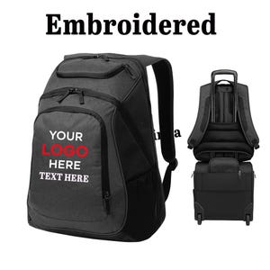 Custom Port Authority Exec Backpack | Personalized Embroidered Logo & Monogram, Business Travel, Gift, Office Organizer, Laptop Bag BG223