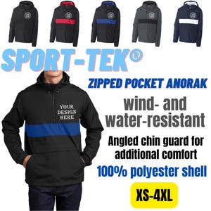 Custom Sport-Tek Zipped Pocket Jackets | Personalized Half Zip, Embroidered/printed, Water Resistant, Perfect for Teams & Events. jst65