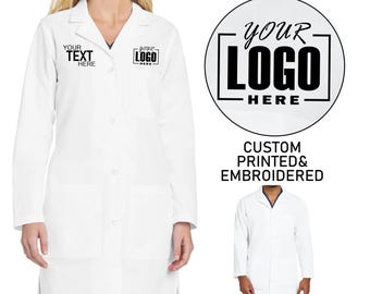 Custom Lab Coat for Men and Women | Personalized White Lab Coat with Logo and Text | Unique Gift for Doctors & Students.