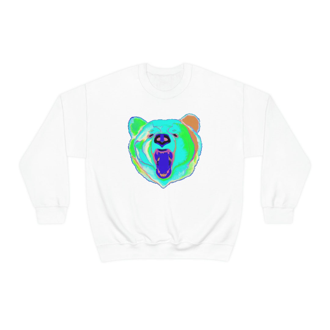 Trippy Teddy The Psychedelic Bear Sweatshirt Etsy