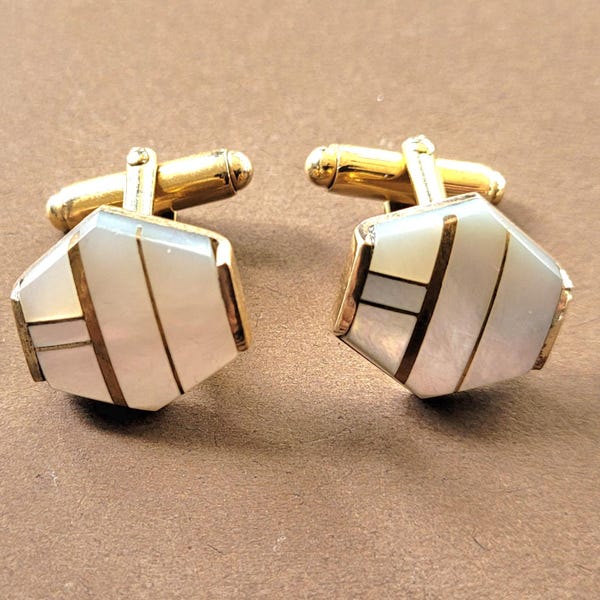 Gemelos años 50 en madreperla.