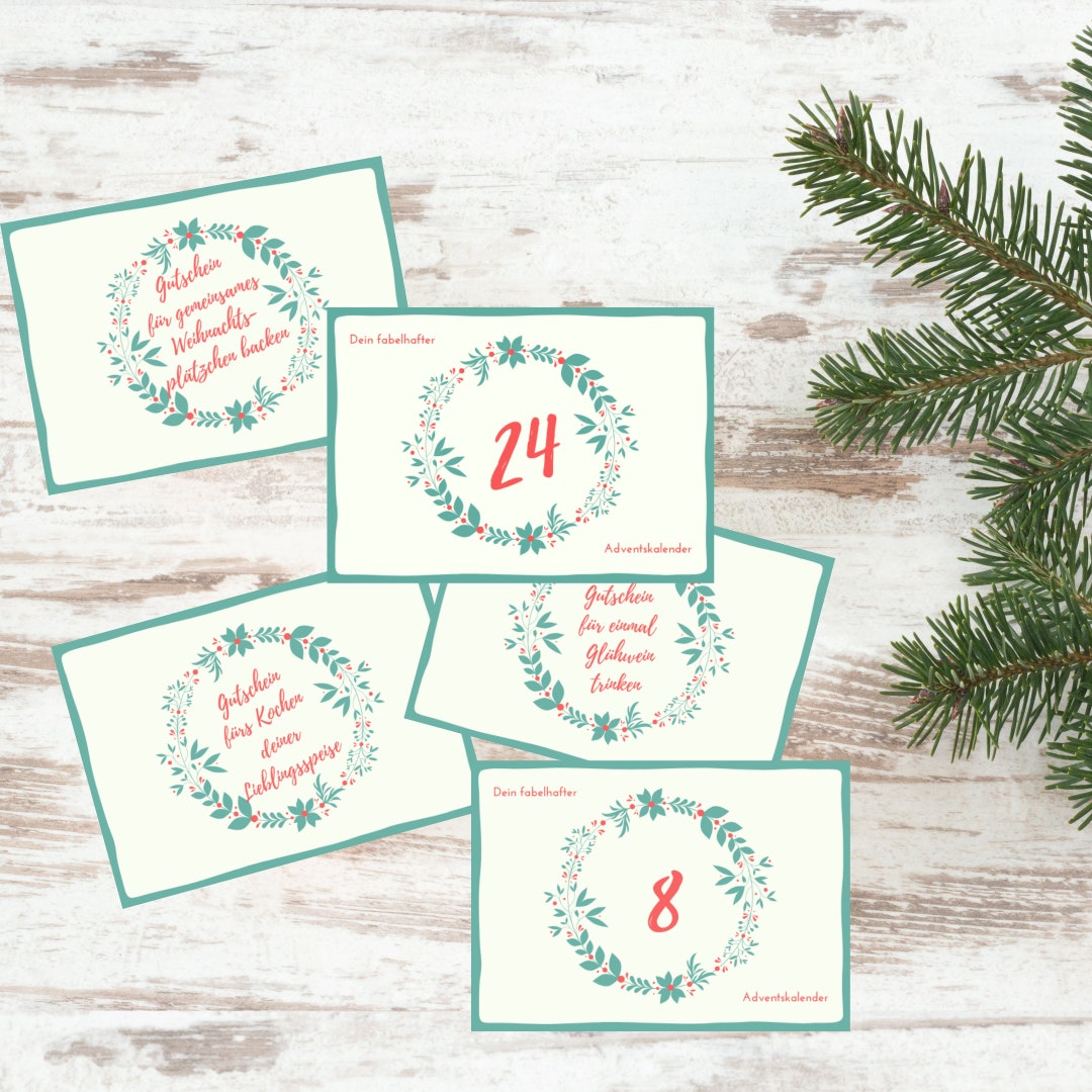 Advent Calendar 24 Katen Vouchers and Small Attentions Gift Etsy UK