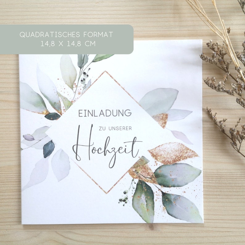 Hochzeitskarten Einladung Personalisierbar Hochzeitseinladungskarte Einladungskarten zur Hochzeit Bild 2