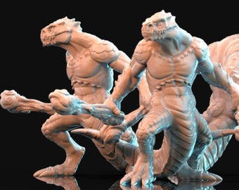 Lizardfolk, Variation #3 - Dungeons and Dragons Miniature, D&D DnD Mini, Fantasy 5E 3D Printed Model Tabletop Gaming Gifts, Wargaming RPG