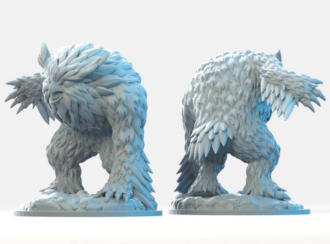 Table Top Role Playing Pathfinder Baby Owlbear Miniatures Dungeons and Dragons Wargaming D&D 3D Printer Resin