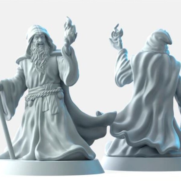 Wizard (Male) - Resin Miniature - DnD Miniatures - Dungeons & Dragons Miniatures - Pathfinder Miniatures - RPG - Tabletop Miniatures