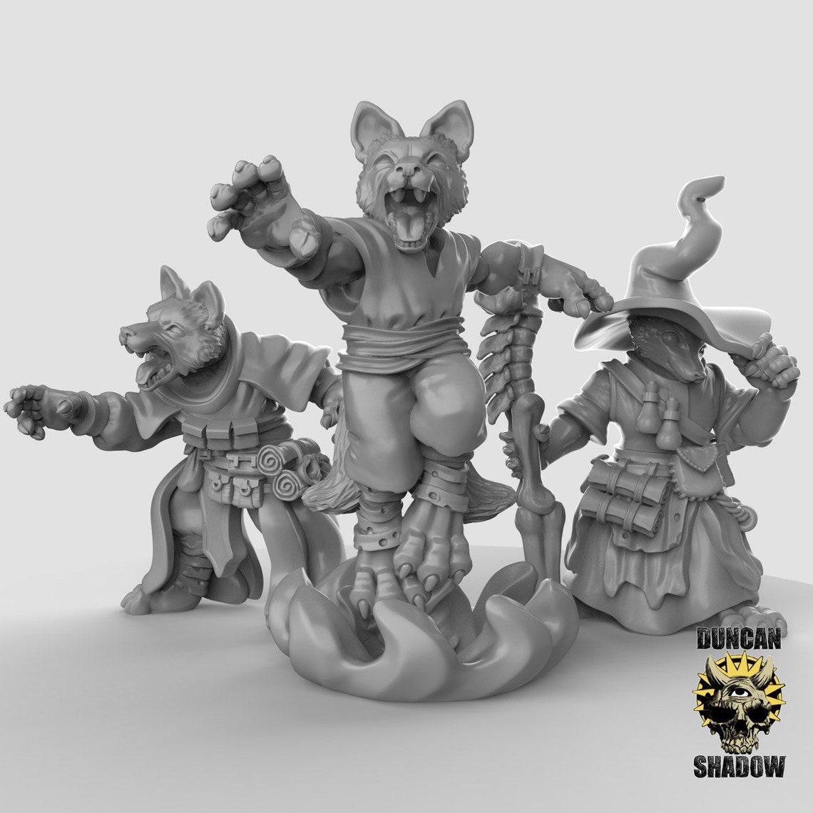 Fox Folk Spell Casters Resin Miniature Dnd Miniatures Etsy