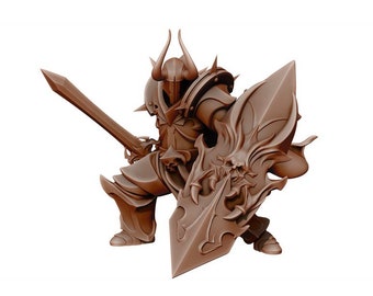 Dark Knight, Variation #2 - Miniature - DnD Miniatures - Dungeons & Dragons Miniature - Pathfinder Miniatures - RPG - Tabletop