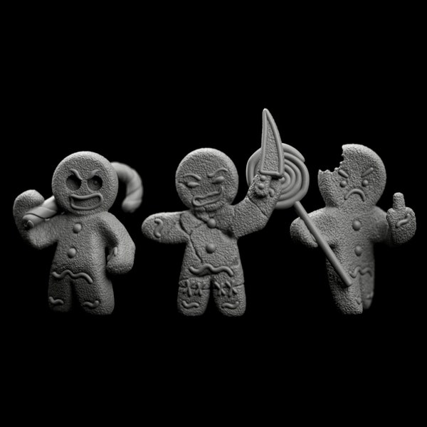 Gingerbread Man Cookie Mini - Dungeons and Dragons, D&D Miniature Gaming Model, Warhammer 40K DnD RPG TTRPG 5e Wargaming, Resin 3d Christmas