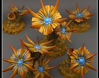 Venomous Flower Set - Dungeons and Dragons, D&D Miniature, Gaming Model, Gifts for Men DnD Tabletop Gaming Terrain Scatter RPG 5E