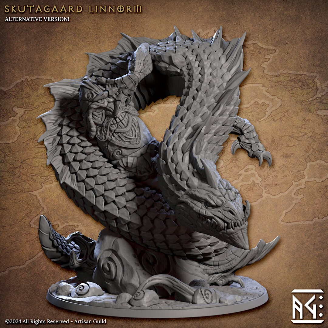 Skutagaard Linnorm Dungeons and Dragons, D&D Miniature, Gaming Model ...