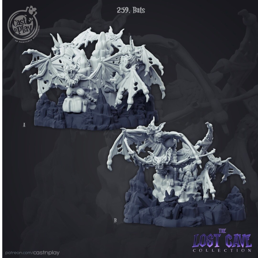 Bats Bat Swarm Resin Miniature Dnd Miniatures Dungeons Etsy
