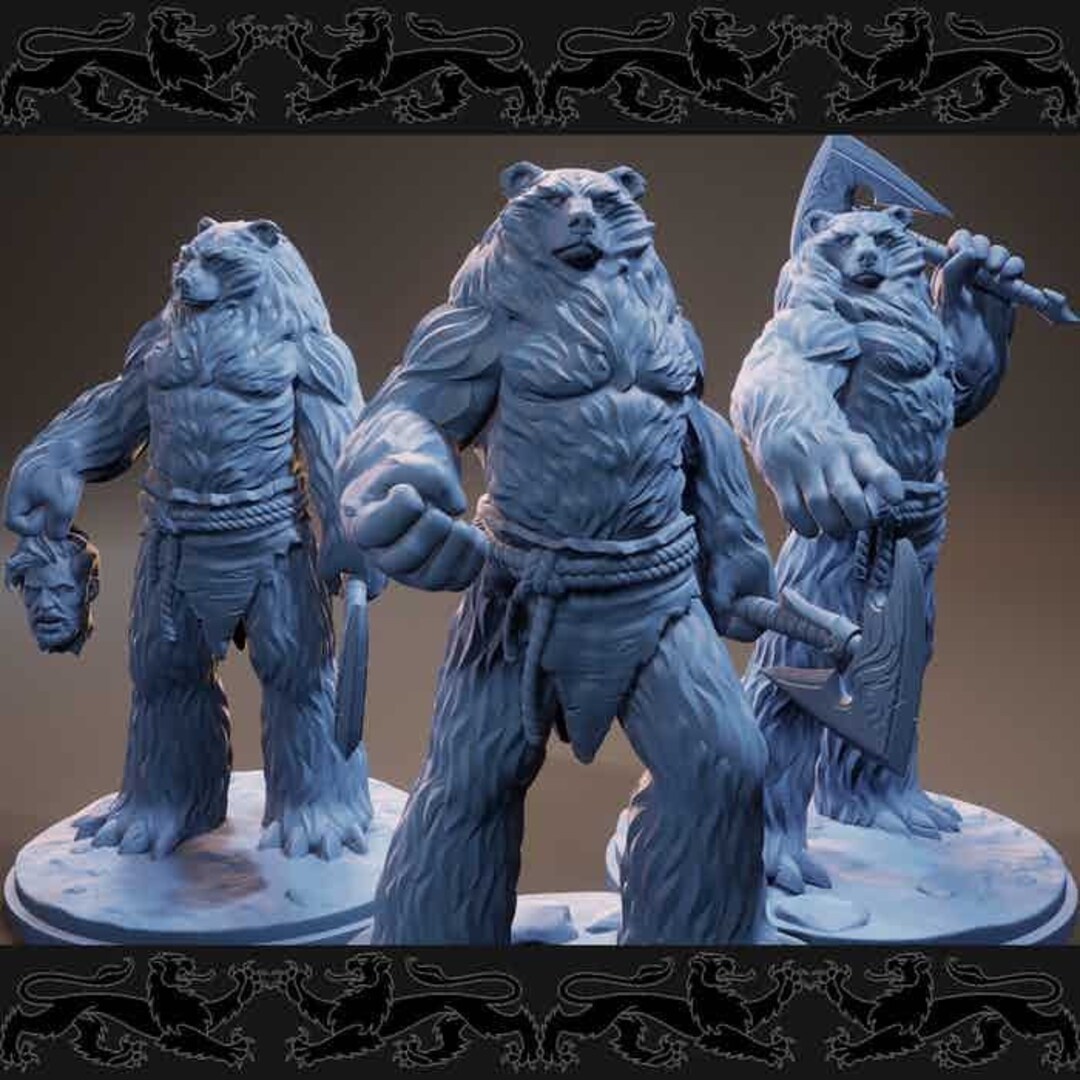 Werebear Resin Miniature Dnd Miniatures Dungeons &amp; - Etsy