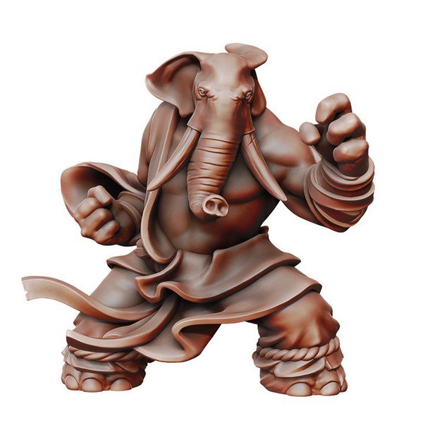 Loxodon Monk - Elephant - Resin Miniature - DnD Miniatures - Dungeons & Dragons Miniatures - Pathfinder Miniatures - RPG - Tabletop