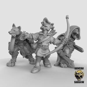 Fox Folk Archers - Resin Miniature - DnD Miniatures - Dungeons & Dragons Miniatures - Pathfinder Miniatures - RPG - Tabletop Miniature