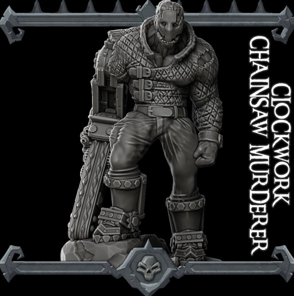 Clockwork Chainsaw Murderer Resin Miniature Dnd Miniatures Etsy