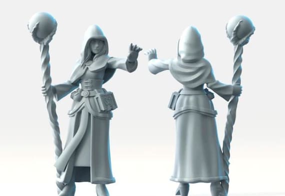 Wizard (Female) - Resin Miniature - DnD Miniatures - Dungeons & Dragons  Miniatures - Pathfinder Miniatures - RPG - Tabletop Miniatures