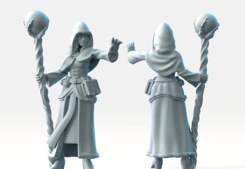 Wizard female Resin Miniature Dnd Miniatures Dungeons Etsy