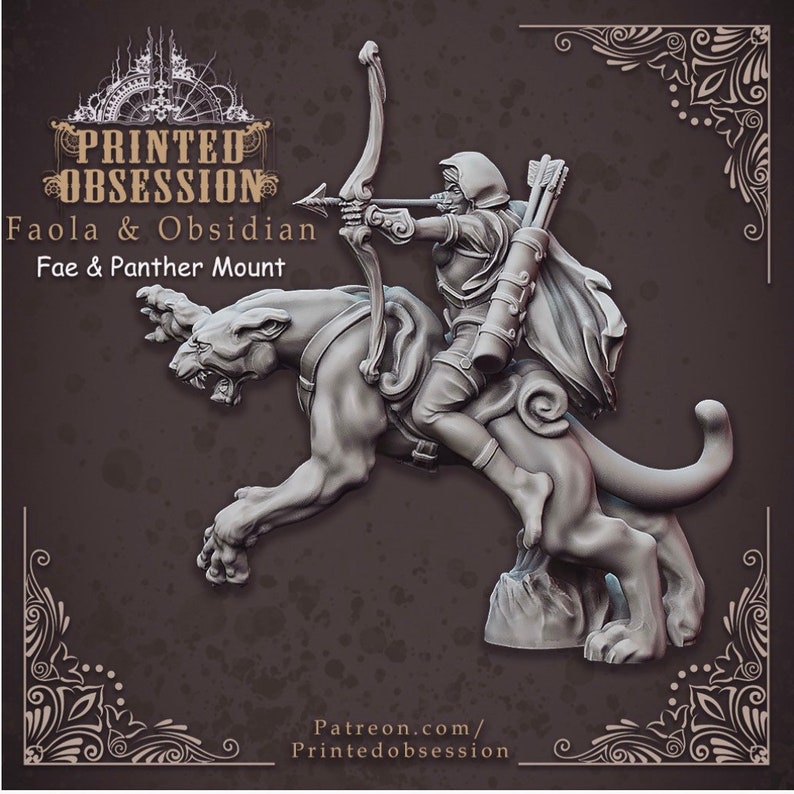 Mounted Ranger on Panther Resin Miniature Dnd Miniatures Etsy