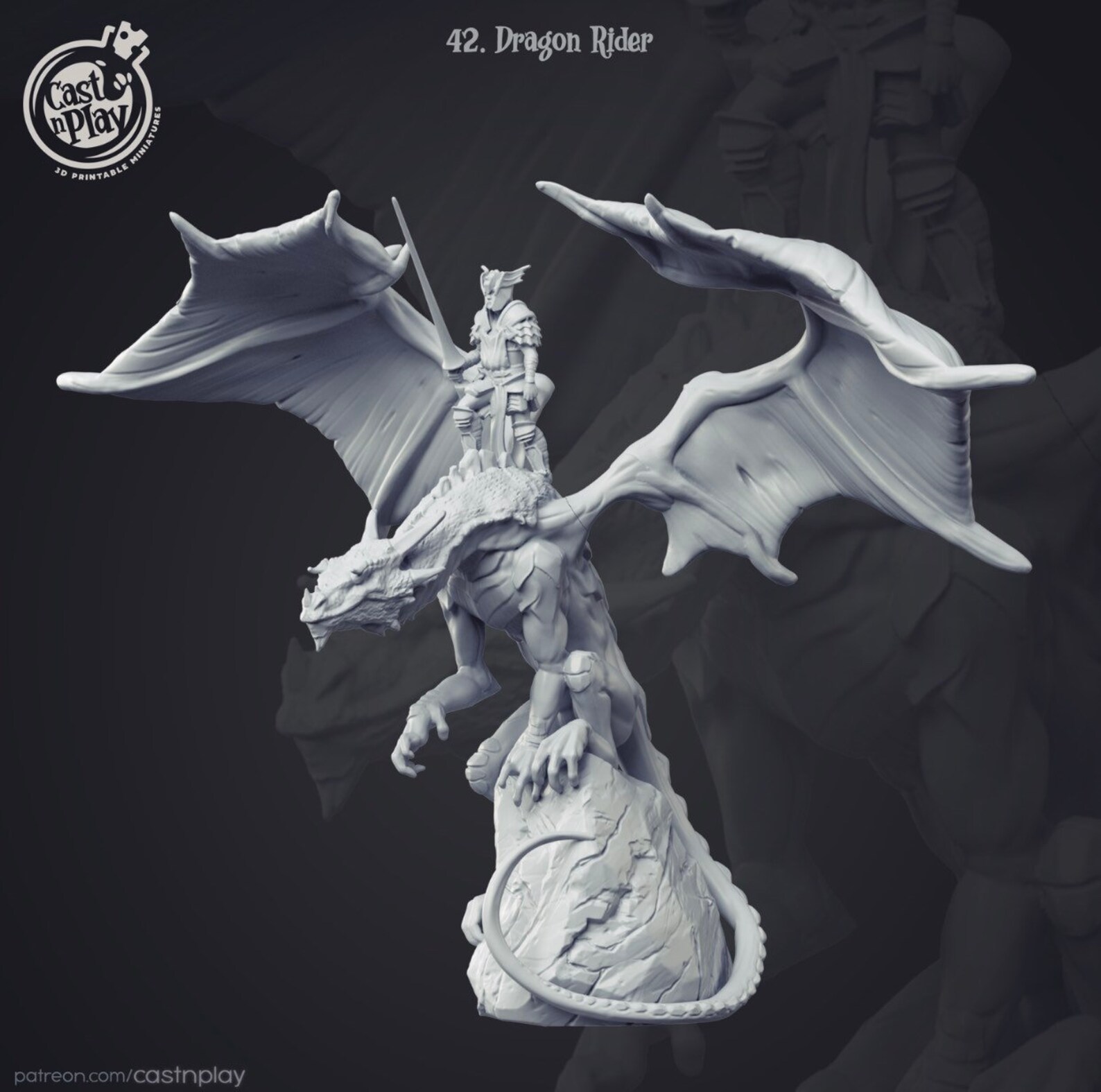 Dragon Rider Resin Miniature Dnd Miniatures Dungeons & Etsy