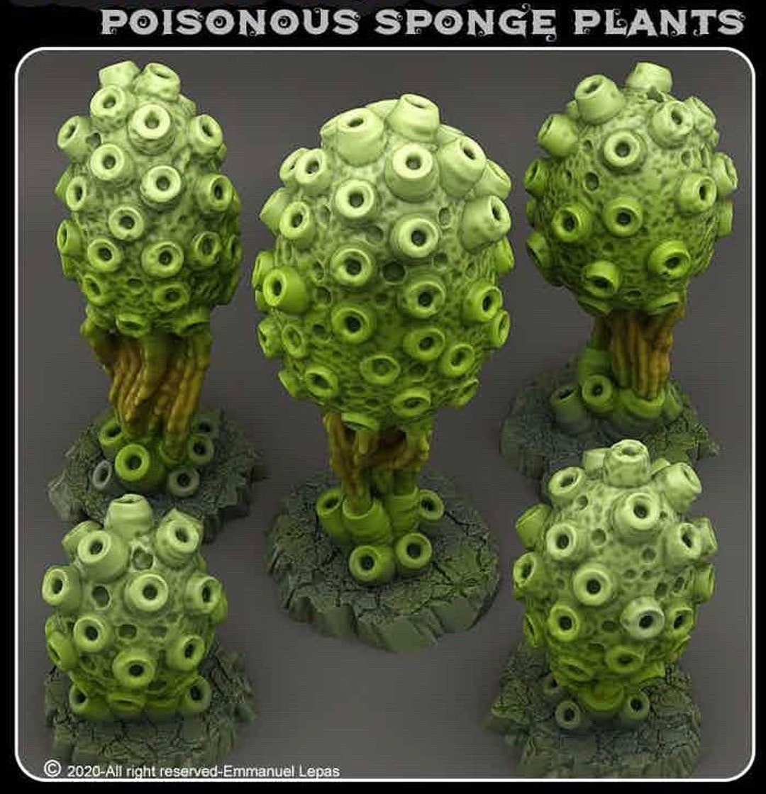Poisonous Sponge Set unpainted Resin Miniature Dnd Etsy