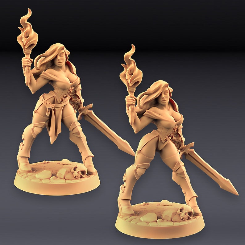 Fighter Beauty Resin Miniature Dnd Miniatures Dungeons & - Etsy