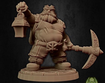 Rufus Breakrock - Dwarf - Dwarves - MiniaturesofMadness - Resin Miniature - D&D Dungeons and Dragons or Tabletop Gaming