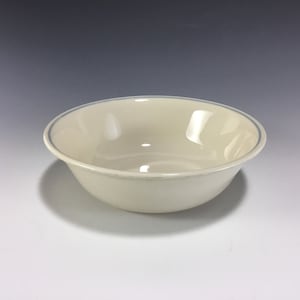 Corelle &#39;Blue Lily&#39; Cereal Bowl: Ivory with Light Blue Border